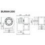 Радиальный вентилятор ERA PRO Buran 200 2K M R (1850 м3/ч) D160 правый